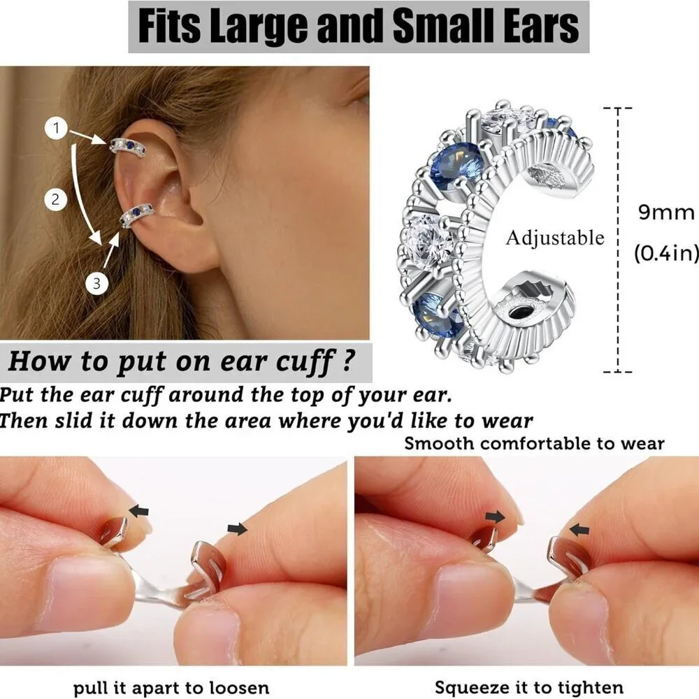 25 Pcs Silver Plated Ear Cuffs for Women Non Piercing Adjustable Jewelry Set_3